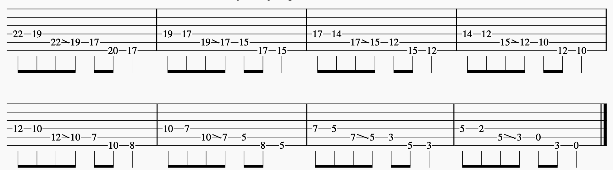 Ex. 1b — Seven-note pattern on the EAD set, descending